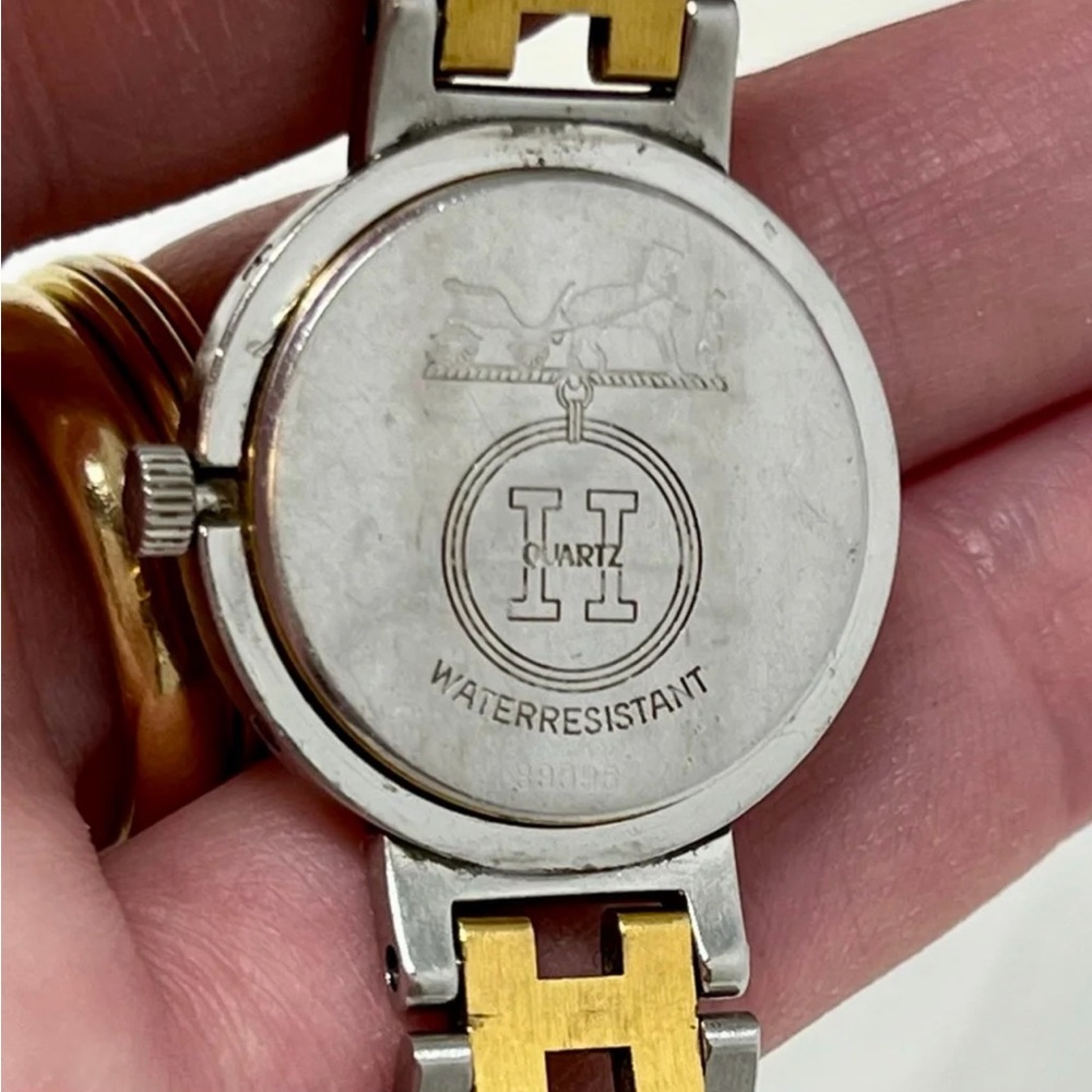 Hermès Two-Tone Silver and Gold H-Link Watch Bracelet - Picture 5 of 6